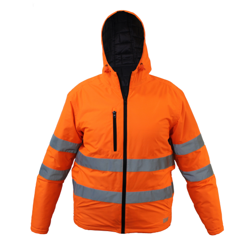 Parka HW Cochamo Polaris Reversible Negra/Naranjo C/Cinta