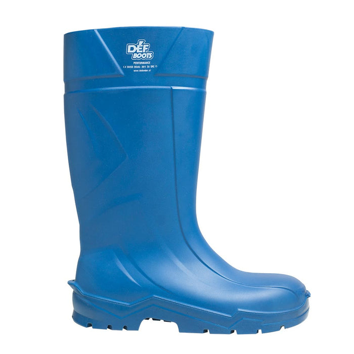 Bota Defender Perfomance Pu azul con puntera